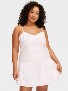 NWOT Roller Rabbit x Target Pale Pink Eyelet Mini Dress - size XL